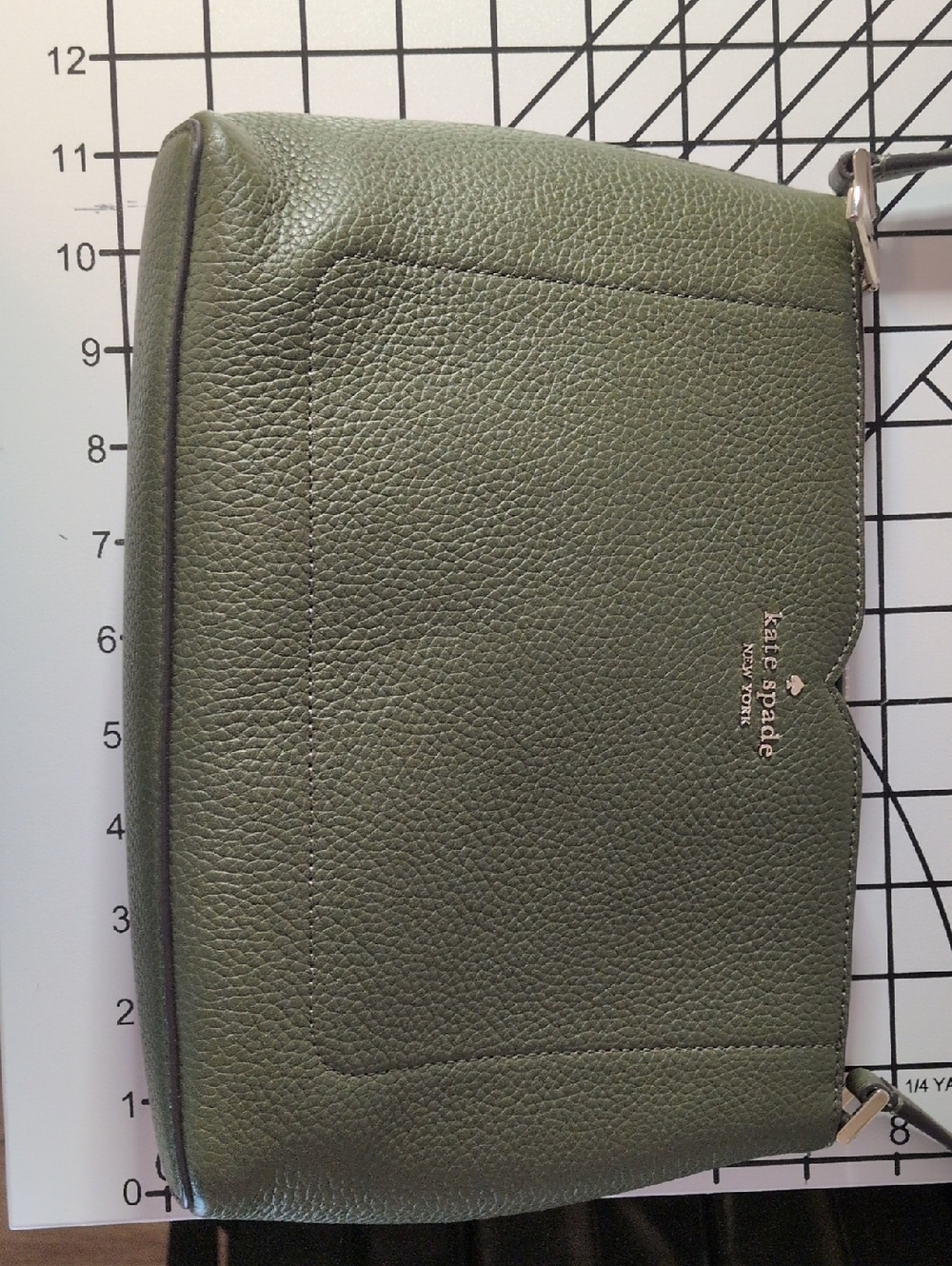 Kate Spade Olive Green Pebbled Leather Monica Crossbody Bag